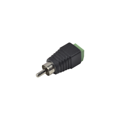 Adaptador RCA MACHO Tipo Jack Polarizado / Terminales Tipo Tornillo / Polarizado (+/-) / Recomendado para Video y AUDIO