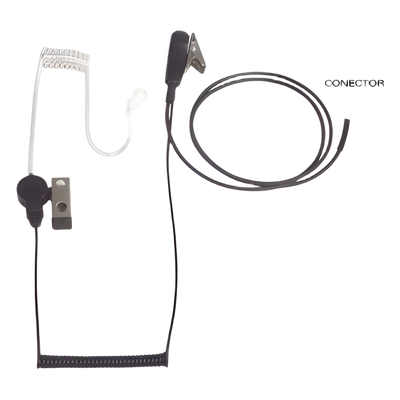 Micrófono – Audífono de Solapa con Tubo Acústico Transparente para HYT BD-506 y Motorola R2/EP450/ RVA50/ DTR620/ DTR720