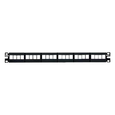 Panel de Parcheo Modular Keystone (Sin Conectores), de 24 Puertos, Identificación con Etiqueta Adhesiva, 1UR