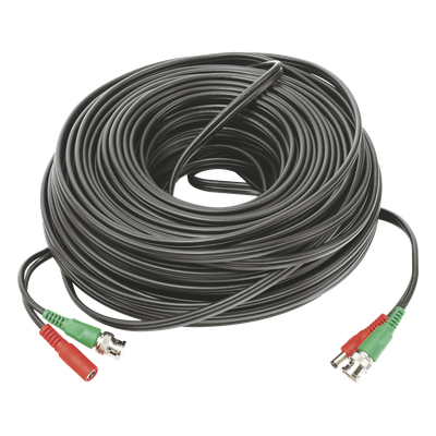 Cable Coaxial Armado con Conector BNC (Video) y Alimentación / Longitud de 40 mts / Optimizado para Cámaras 4K / Uso en