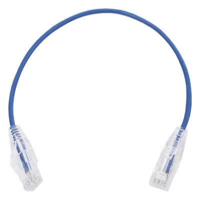 Cable de Parcheo Slim UTP Cat6 – 30 cm Azul Diámetro Reducido (28 AWG)