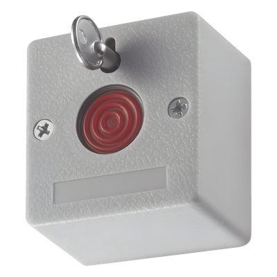 Botón de Pánico Cableado / Compatible con Cualquier Panel de Alarma / LLave de Seguridad / NO / NA / Material Retardante