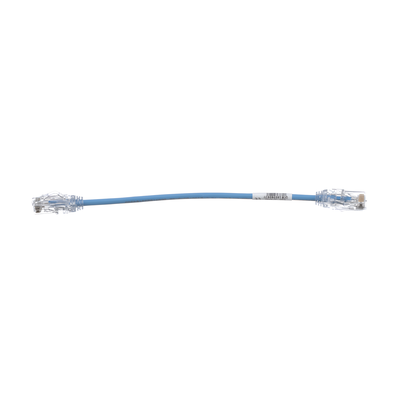 Cable de Parcheo UTP Cat6A, CM/LSZH, Diámetro Reducido (28AWG), Color Azul, 20cm