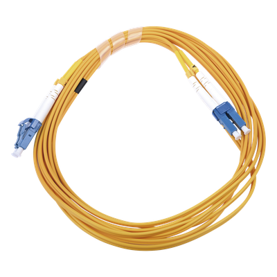 Jumper de Fibra Óptica Monomodo 9/125 LC/UPC-LC/UPC, PVC, 2.0 mm, Dúplex, amarillo, 3 metros