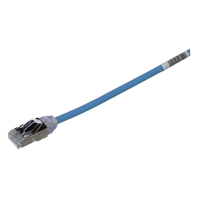 Patch Cord Cat6A, Diametro Reducido 28 AWG, Blindado S/FTP, CM/LS0H, 3m, Color Azul