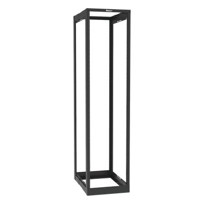 Rack de Cuatro Postes Estándar de 19″, Rieles Roscados #12-24, Profundidad Ajustable de 23 a 42 in, 45 Unidades de Rack,