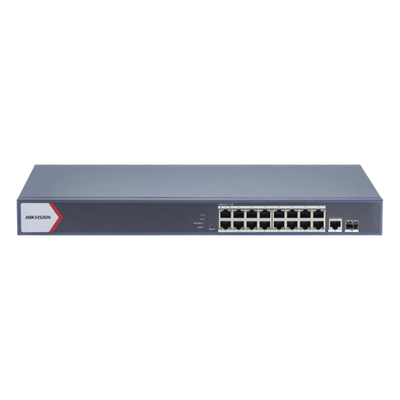 Switches De 16 Puertos PoE Gigabit y 1 Puertos De Fibra Óptica Gigabit. 16 Canales IP / Estándar IEEE 802.3at/af