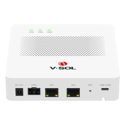 Mini OLT de 1 puerto GPON con 3 puertos Uplink (2 puertos Gigabit Ethernet + 1 puerto SFP/SFP+) , hasta 64 ONT/ONU